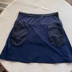 Ralph Lauren Golf Navy Blue Mini Skirt w/ Shorts preppy tennis c Pony Logo Sz. L